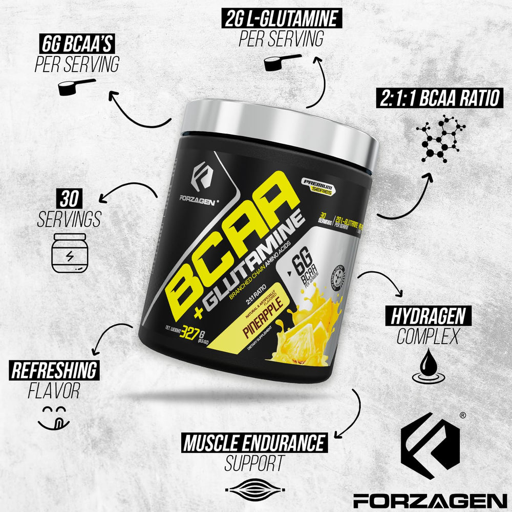 Forzagen BCAAs powder flavor closeup, tasting appeal for training sessions.