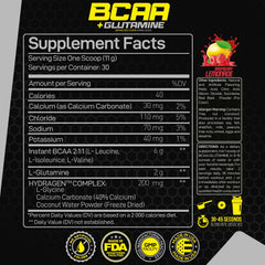Forzagen BCAAs powder tub label highlights the essential amino blend