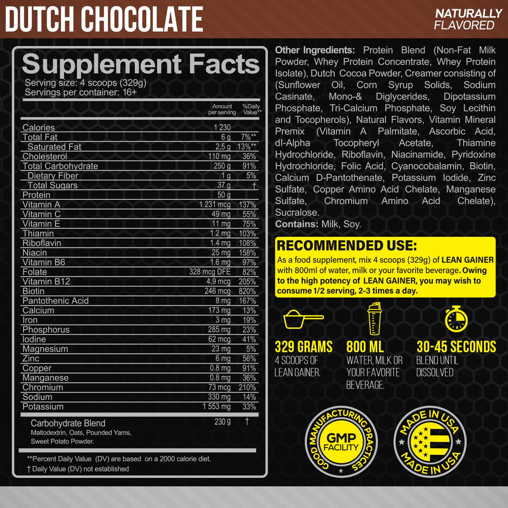 Forzagen Lean Gainer Dutch Chocolate powder ideal for muscle-building shakes.