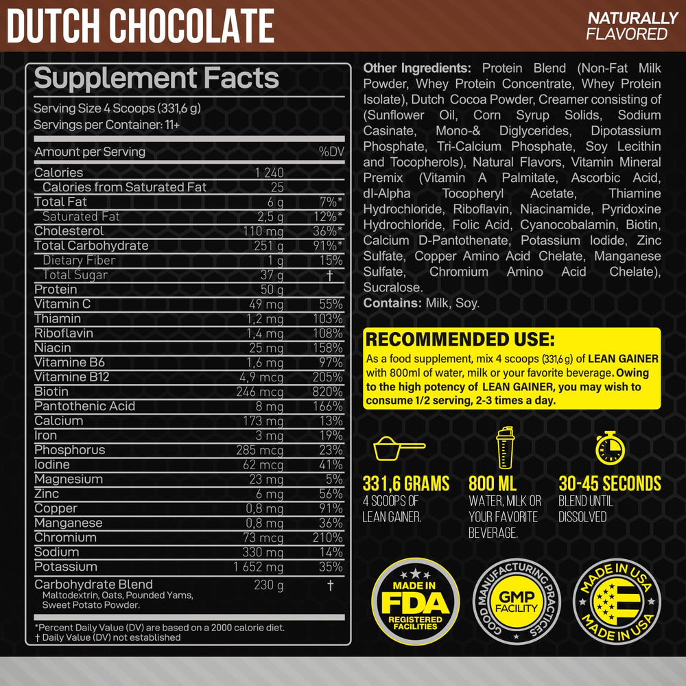 Forzagen Lean Gainer jar in Dutch Chocolate shows bulk container for easy dosing
