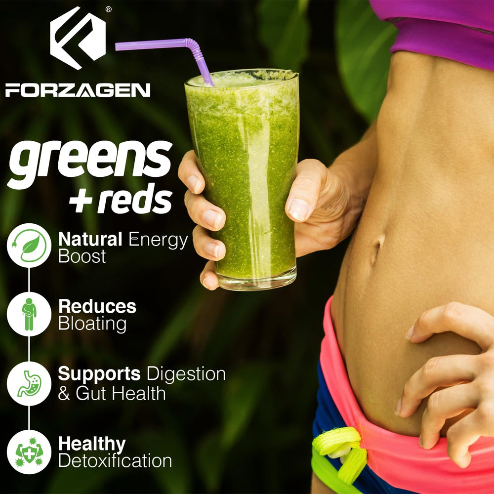 Forzagen Organic Greens Powder ingredients panel communicates quality