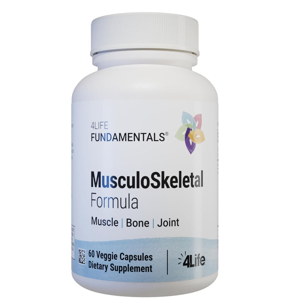 4Life Musculoskeletal Formula bottle shown for easy daily use supporting joint and tissue health.
