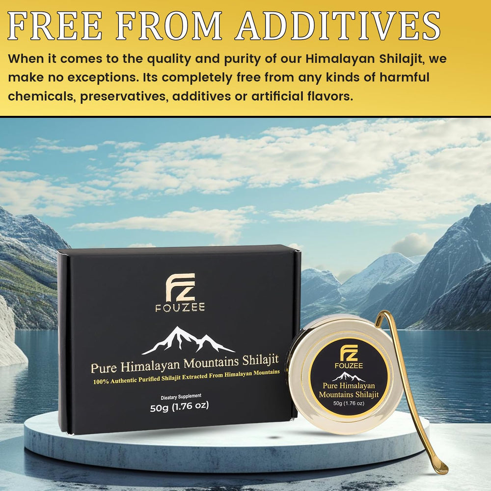 Fulvic acid rich Shilajit powder from FOUZEE supports energy and focus