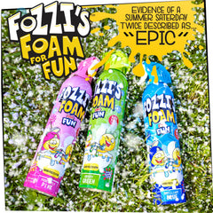 Colorful foam creates a playful scene for kids with FOZZI'S.