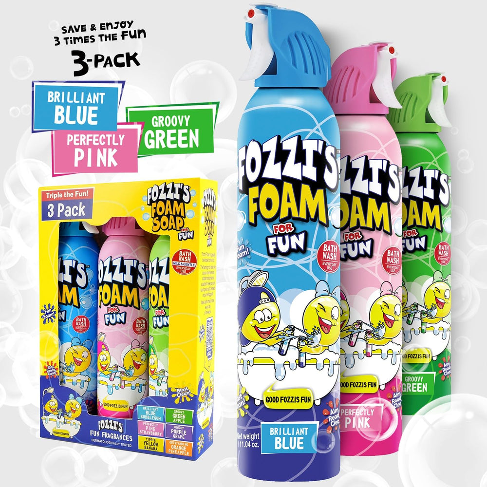 FOZZI'S foam spray trigger bottle enables easy aim-and-splash for kids.