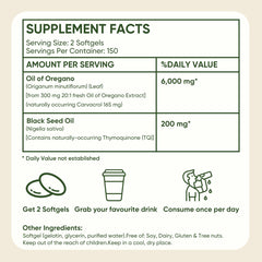 FQMUEV 2-in-1 herbal blend close-up showing carvacrol and thymoquinone