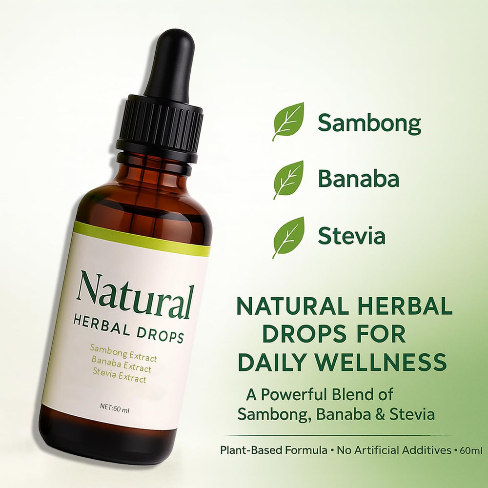 FQMUEV Dok Herbal Drops ingredients Sambong highlighted on label for herbal blend