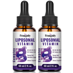 Franguly Liposomal B Complex bottle pour for easy daily energy support.