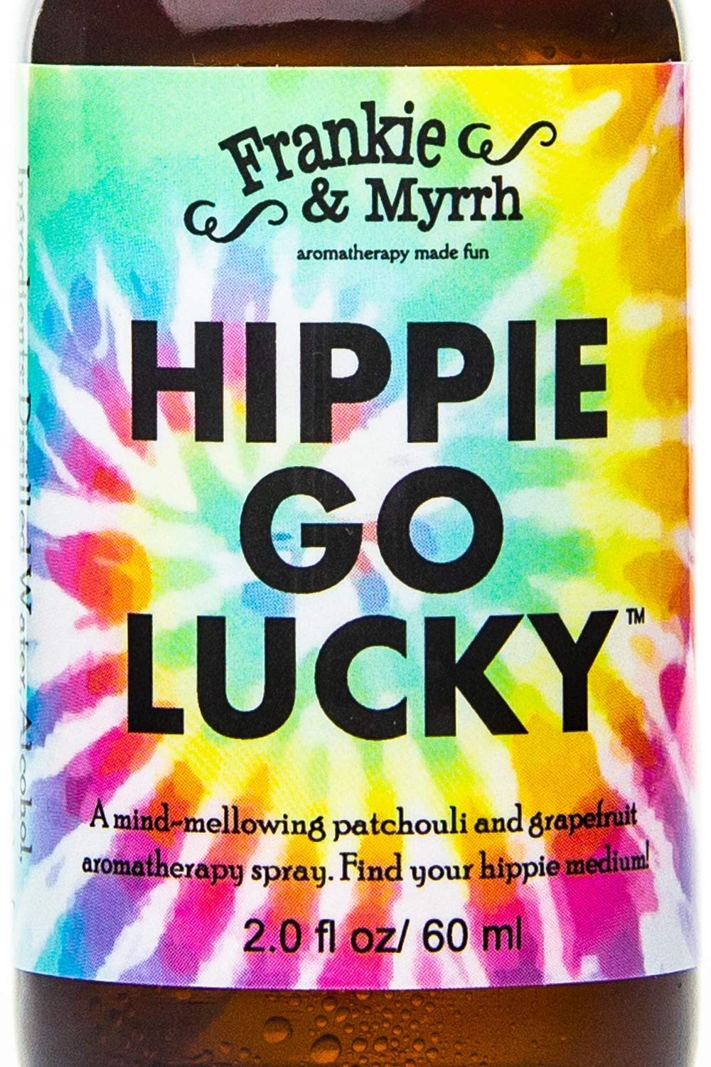 Frankie & Myrrh Hippie Go Lucky bottle front, room spray for mood uplift