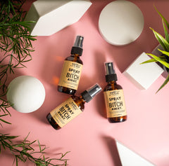 Geranium note accent in Frankie & Myrrh spray offering a bright herbal touch