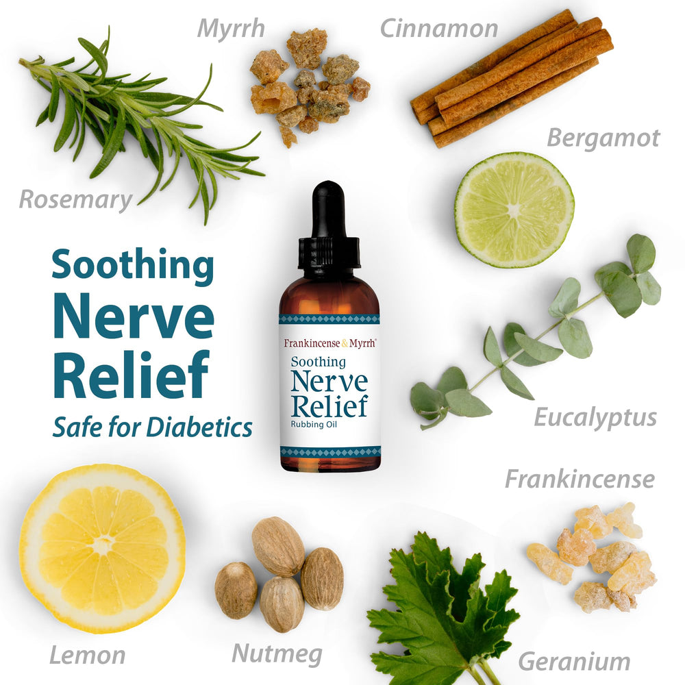 Menthol cooling feature of FRANKINCENSE & MYRRH nerve pain oil