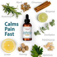 Frankincense & Myrrh rubbing oil in hand demonstrates easy glide.