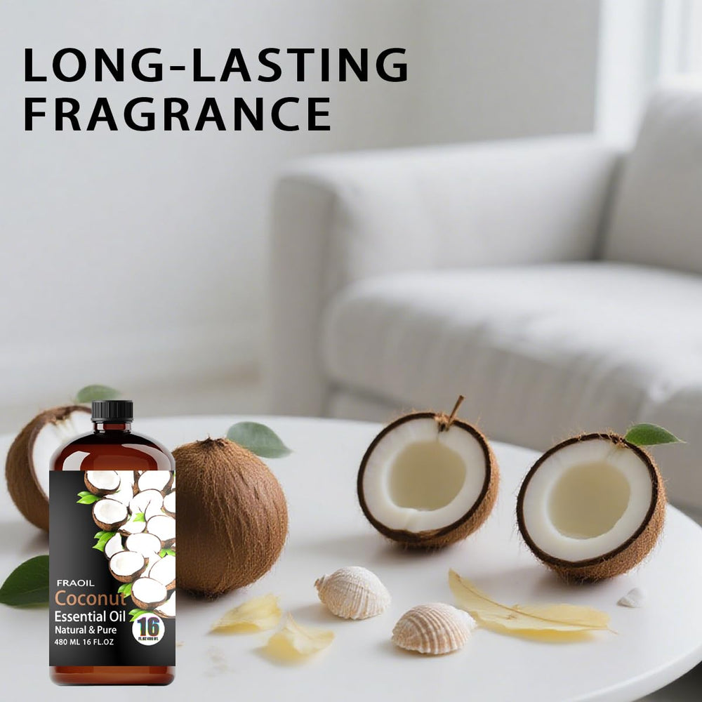 Coconut essential oil aiding candle making for tropical fragrance