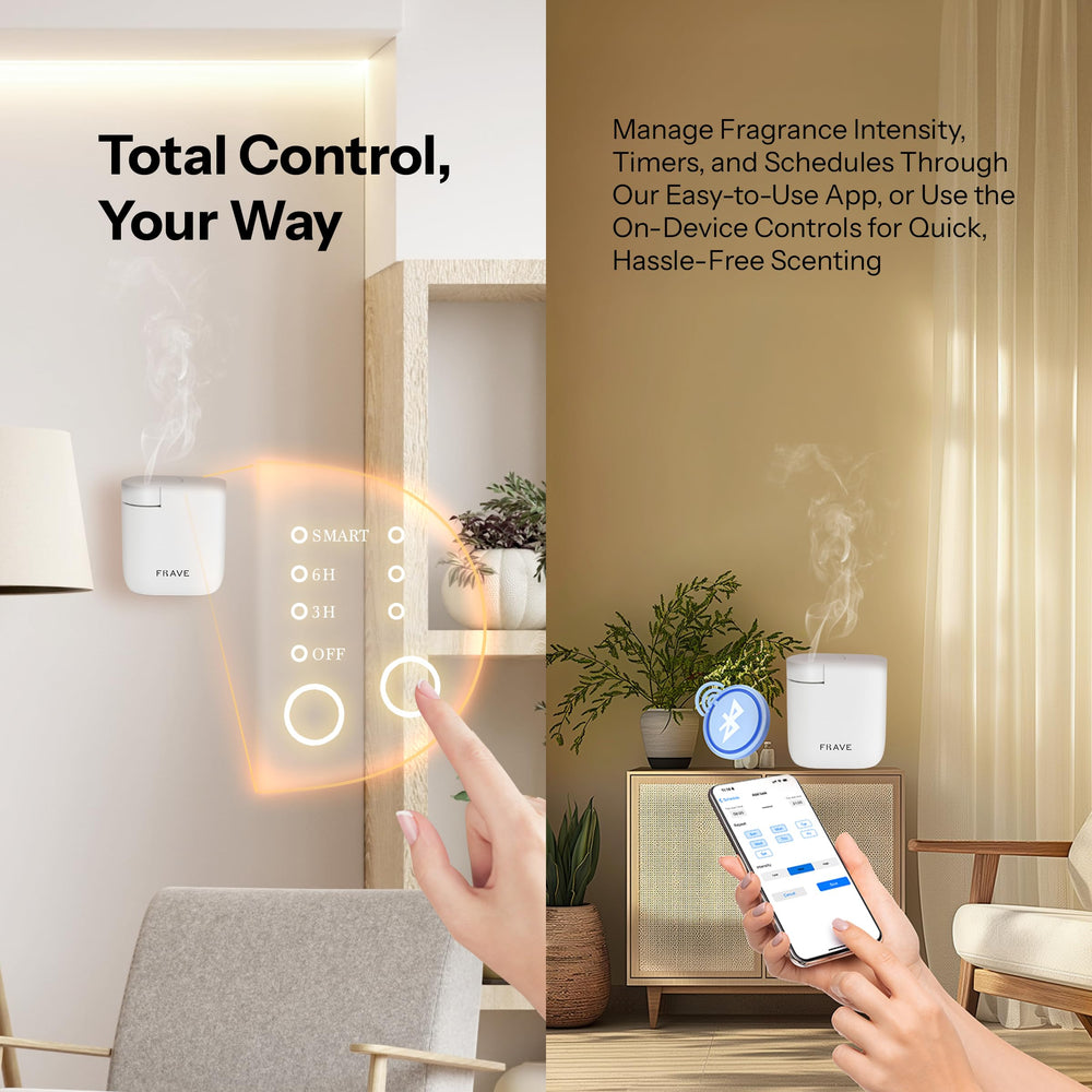 Frave Air Lux Diffuser includes 60 ml bottle for easy refills.