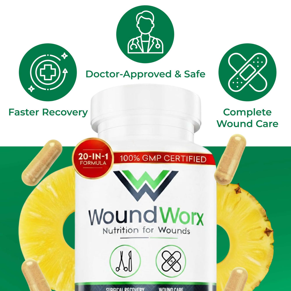 Free Life Labs WoundWorx tablet view: compact daily dose for routine.
