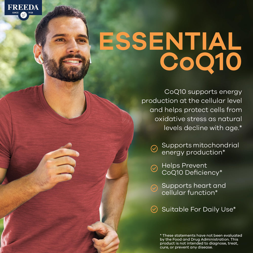 Freeda CoQ10 may support energy and healthy aging in daily life.