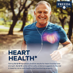 Serving scoop with Freeda CoQ10 capsules for daily use.