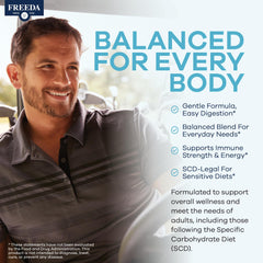 Freeda SCD Multivitamin gluten-free vegan label signals SCD compatibility