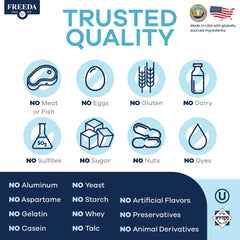 Freeda SCD Multivitamin made in USA label indicates GMP quality