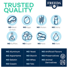 Freeda Vitamin C packaging small bottle displaying clear labeling.