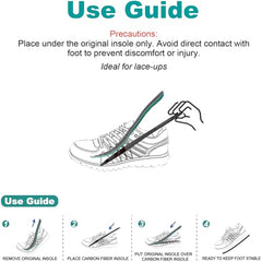 Freeior carbon fiber insole length comparison explains the 0.5 inch shorter size