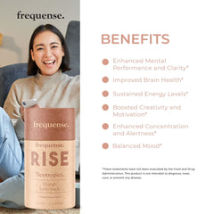 Frequense Rise dissolving in water creating a refreshing mango lemonade mix
