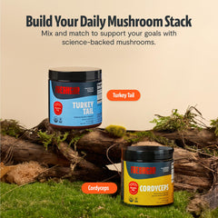 FreshCap Mushrooms Turkey Tail Powder packaging and label.