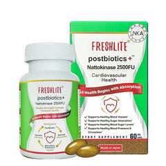 FRESHLITE nattokinase 2500FU bottle front for cardiovascular support.