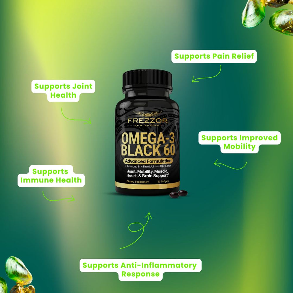 FREZZOR Mussel oil sourced from sustainably farmed New Zealand greenshell mussels.