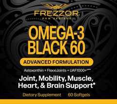 Frezzor Omega-3 Black label detail highlights NZ sourcing.
