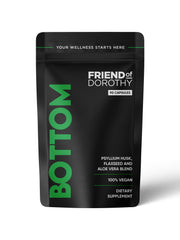 Friend of Dorothy Bottom bottle being poured, illustrating digestive regularity with psyllium.