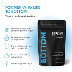 Friend of Dorothy Bottom capsules close-up for convenient daily fiber intake