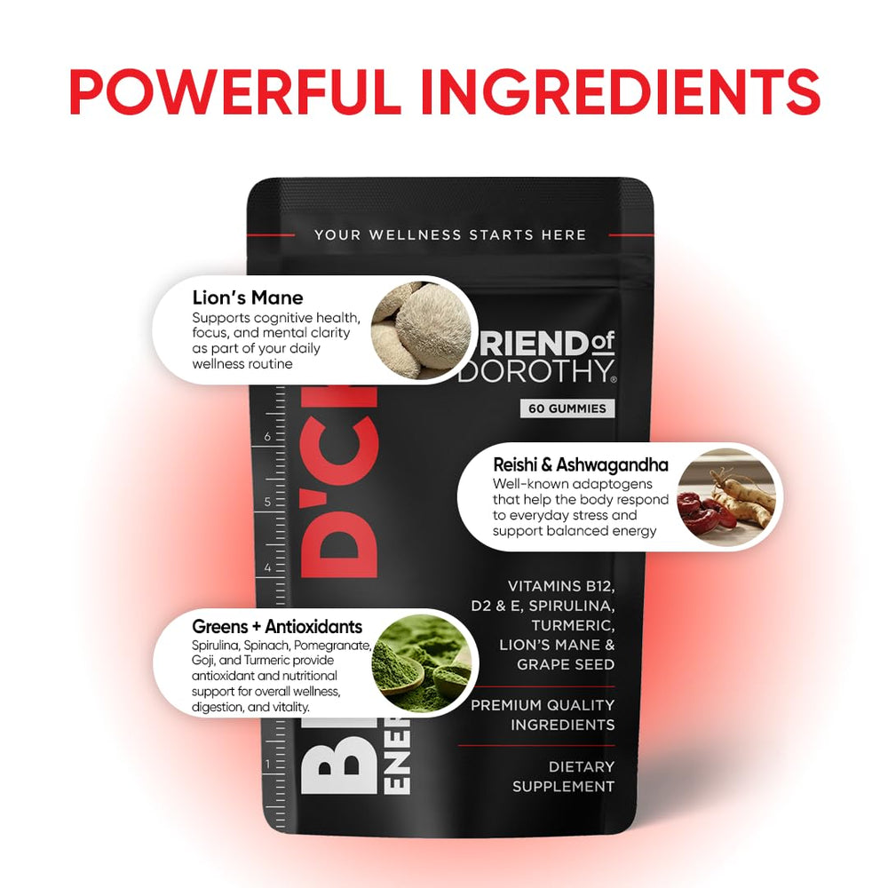 FRIEND OF DOROTHY packaging on shelf communicates immune support and overall vitality