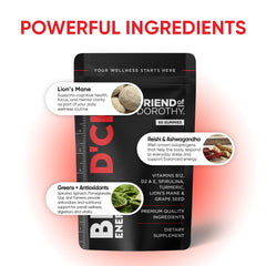 FRIEND OF DOROTHY packaging on shelf communicates immune support and overall vitality