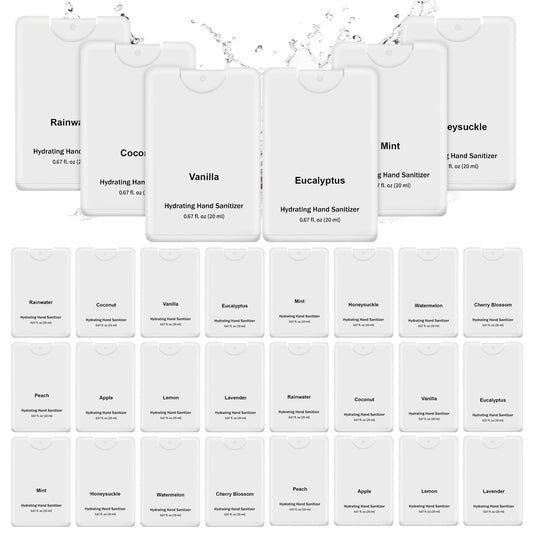Frienda 48-pack hydrating hand sanitizer sprays arranged for gifting and daily use