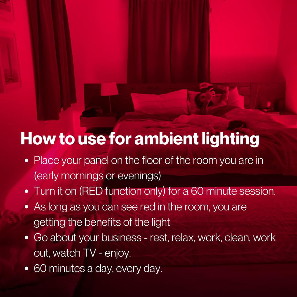 Fringe Red Light Panel ambient room lighting in a cozy space