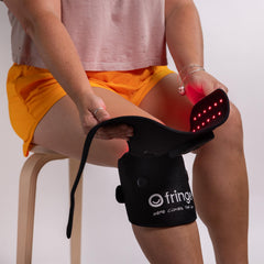 Fringe red light therapy wrap wireless design enhances on-the-go use.