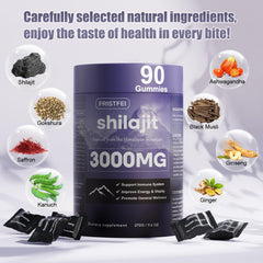 Fristfei Shilajit Gummies Individually packaged for easy daily dosing