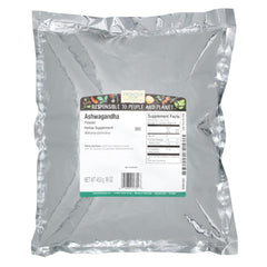 Frontier Ashwagandha Root Powder with measuring scoop for precise daily use.