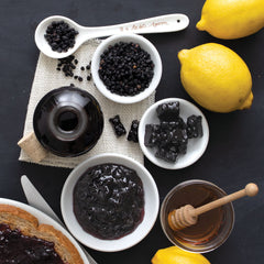 Frontier Co-op dried elderberries for tea infusion with berry aroma.