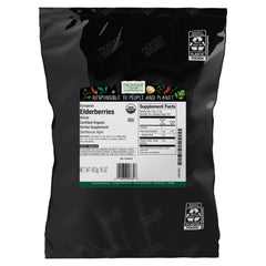 Frontier Co-op European whole elderberries, dried, ideal for tea and syrups.