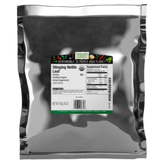 Frontier Co-op stinging nettle leaf powder front view for teas and soups.