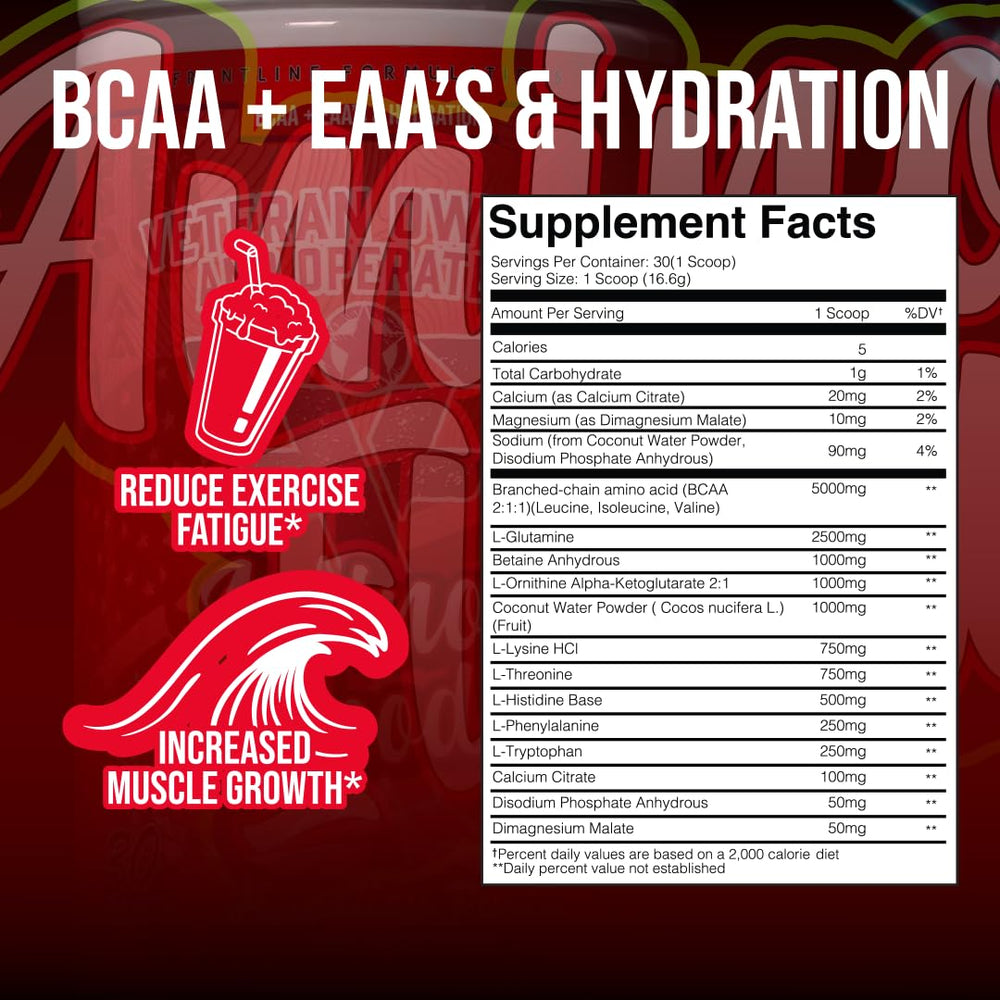 Recovery scene with Amino Flood setup suggesting post-workout replenishment.