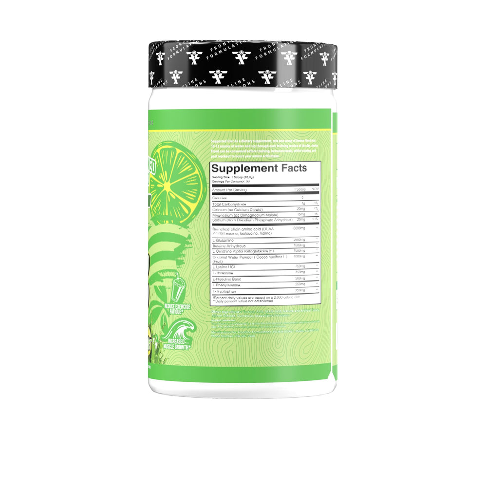 Amino Flood scoop showing precise dosing for intra-workout use.