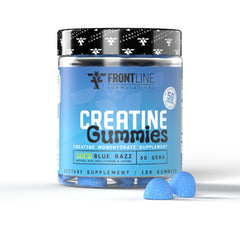 Frontline Formulations Creatine Monohydrate Gummies bottle for daily strength support.