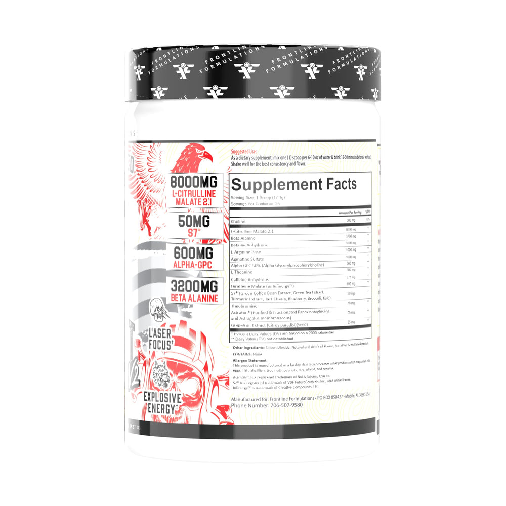 Gauntlet scoop close-up highlights premium ingredients for focus.
