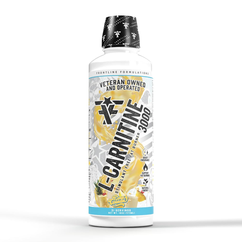 FRONTLINE FORMULATIONS L-Carnitine bottle promotes stimulant-free energy support.