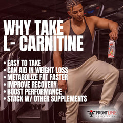 FRONTLINE FORMULATIONS L-Carnitine flavor splash suggests enjoyable energy moments.