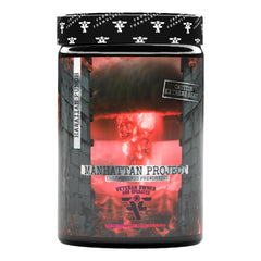 Frontline Formulations Manhattan Project bottle pour indicating ready-to-workout energy