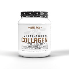 FRONTLINE FORMULATIONS Multi-Source Collagen bottle on kitchen counter supports hair, skin and nails.